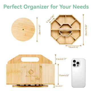 Ohuhu 360° Bamboo Rotating Marker Organizer