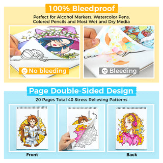 Ohuhu Double-Sided Bleedproof Coloring Book