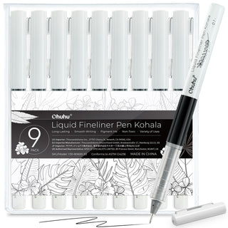 Ohuhu Kohala Liquid Fineliner Drawing Pens,9 Pack