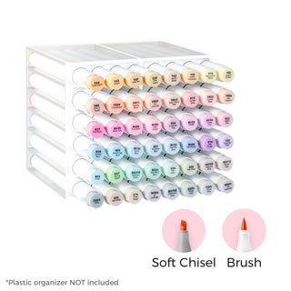 Ohuhu Honolulu² S 48 Pastel Colors Dual Tips Alcohol Art Markers, Brush & Soft Chisel