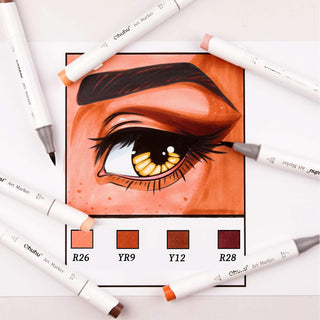 Ohuhu Honolulu 24 Skin Tone Colors Dual Tips Alcohol Art Markers (Mexico Domestic Shipping)
