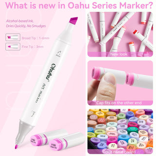 Ohuhu Oahu 160 Colors Dual Tips Alcohol Art Markers, Fine & Chisel (Mexico Domestic Shipping)