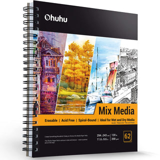 Ohuhu Spiral-Bound Mix Media Pad for Multiple Techniques (Mexico Domestic Shipping)