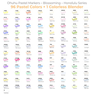 Ohuhu Honolulu 96 Pastel Colors Alcohol Art Markers - Sweetness & Blossoming (Mexico Exclusive)