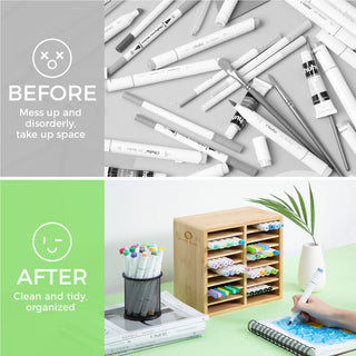 Ohuhu Bamboo Marker Organizer