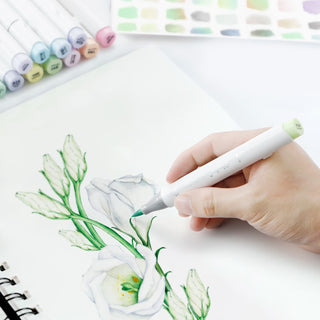 Ohuhu Honolulu New 48 Pastel Colors Dual Tips Alcohol Art Markers - Blossoming (Mexico Domestic Shipping)