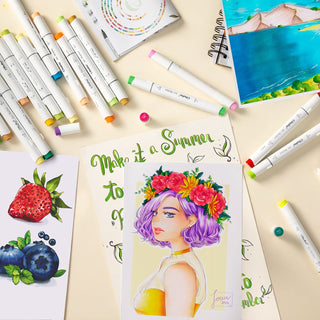 Ohuhu Honolulu 48 Colors Dual Tips Alcohol Art Markers (Mexico Exclusive)