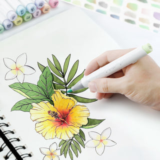 Ohuhu Honolulu 96 Pastel Colors Alcohol Art Markers - Sweetness & Blossoming (Mexico Exclusive)