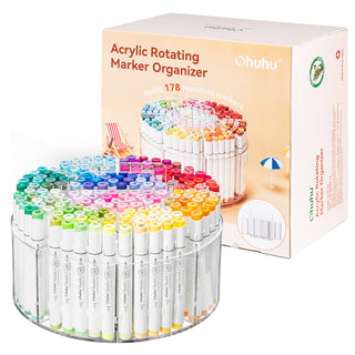 Ohuhu 360° Rotating Clear Acrylic Marker Organizer