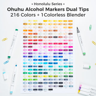 Ohuhu Honolulu 216 Colors Dual Tips Alcohol Art Markers