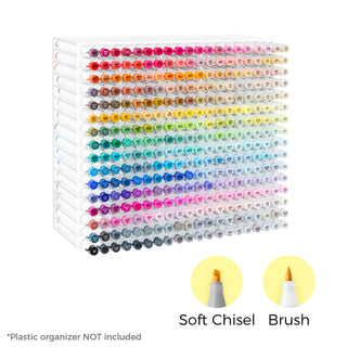 Ohuhu Honolulu² S 320 Basic Colors Dual Tips Alcohol Art Markers, Brush & Soft Chisel