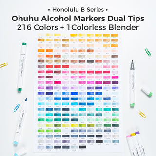 Ohuhu Honolulu 216 Colors Dual Tips Alcohol Art Markers