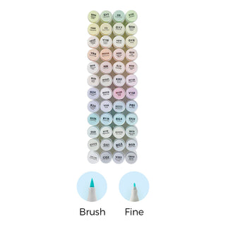 Ohuhu Honolulu New 48 Pastel Colors Dual Tips Alcohol Art Markers - Blossoming (Mexico Domestic Shipping)