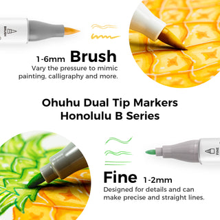 Ohuhu Honolulu 320 Colors Dual Tips Alcohol Art Markers