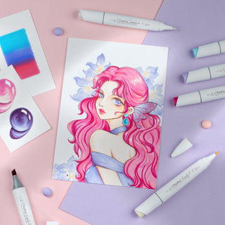 Ohuhu Kaala B Dual Tips Alcohol Art Markers, Slim Broad & Mini Brush (New Color Codes)