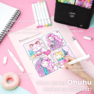 Ohuhu Oahu New 120 Colors Dual Tips Alcohol Art Markers, Fine & Chisel (Mexico Domestic Shipping)