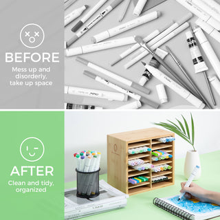 Ohuhu Bamboo Marker Organizer (Mexico Exclusive)