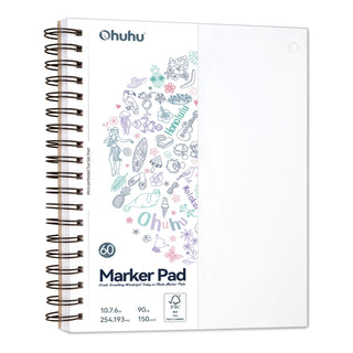 Ohuhu Bleedproof Double-Sided Marker Pad, Spiral-Bound (Mexico Domestic Shipping)