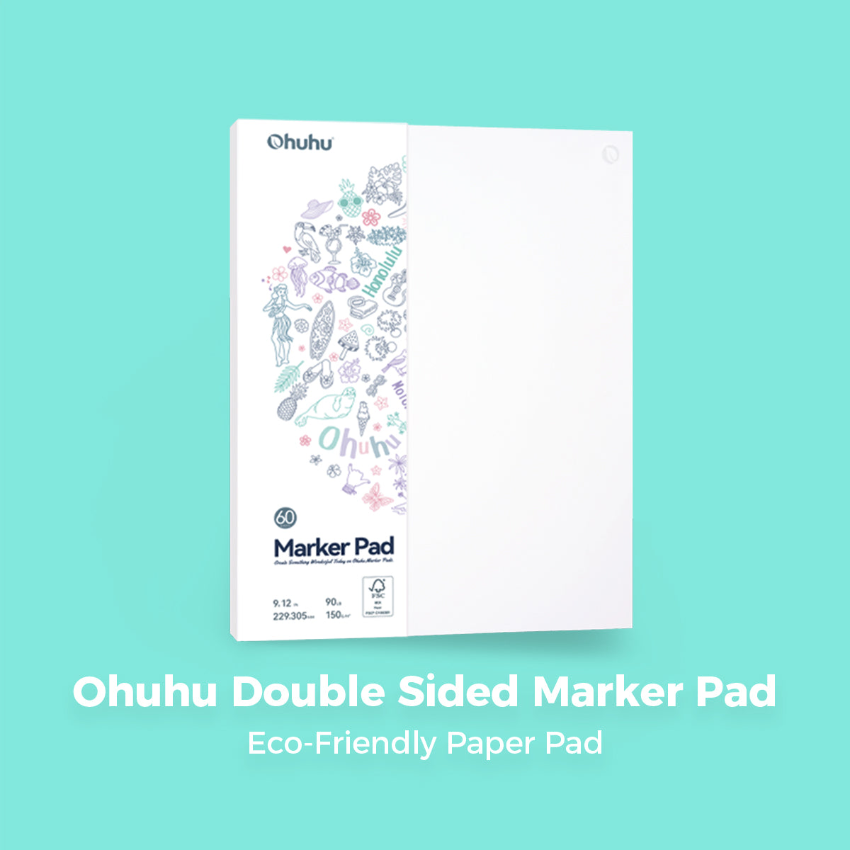 Ohuhu Bleedproof Double-Sided Marker Pad, Glue-Bound (Mexico Domestic