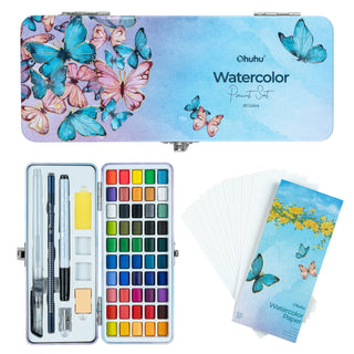 Ohuhu 50 Colors Portable Watercolor Paint Set