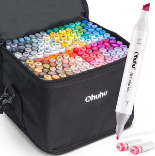 Ohuhu Oahu 160 Colors Dual Tips Alcohol Art Markers, Fine & Chisel (Mexico Domestic Shipping)