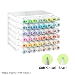 Ohuhu Honolulu² S New 48 Pastel Colors Dual Tips Alcohol Art Markers, Brush & Soft Chisel
