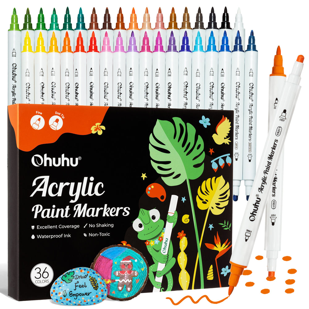 Ohuhu Acrylic Paint Markers Cotton-core 36 Colors - Akaka