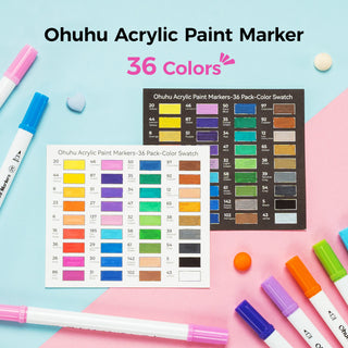 Ohuhu Acrylic Paint Markers Cotton-core 36 Colors