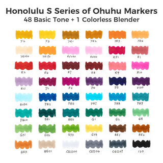 Ohuhu Honolulu S Series Dual Soft Tips Alcohol Art Markers, Brush & Soft Chisel